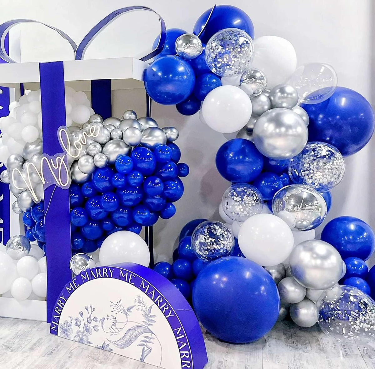 50pcs Silver Foil Confetti Balloons,12 inch Latex Balloon with Silver Confetti Inside for Birthday