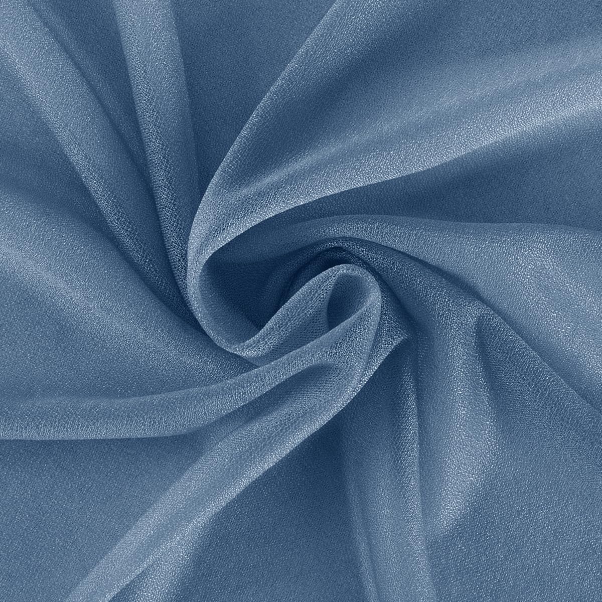 Dusty Blue Fall Elegant Arch Draping Fabric 2 Panels Outdoor 29" × 20Ft Sheer Chiffon Curtain