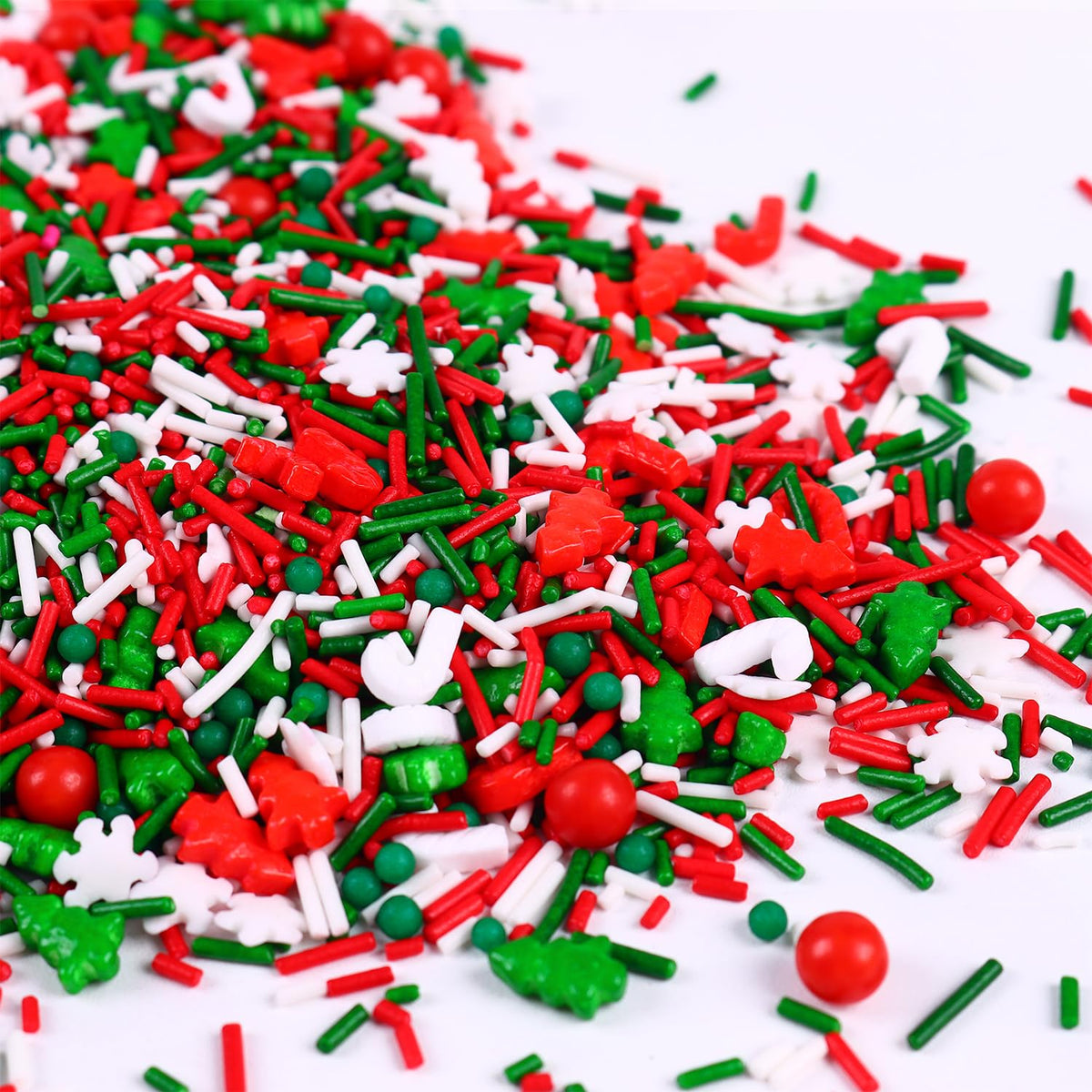 Edible Christmas Sprinkles for Cookies, Red and Green Sprinkle, Christmas Jimmies Sprinkles, Tree