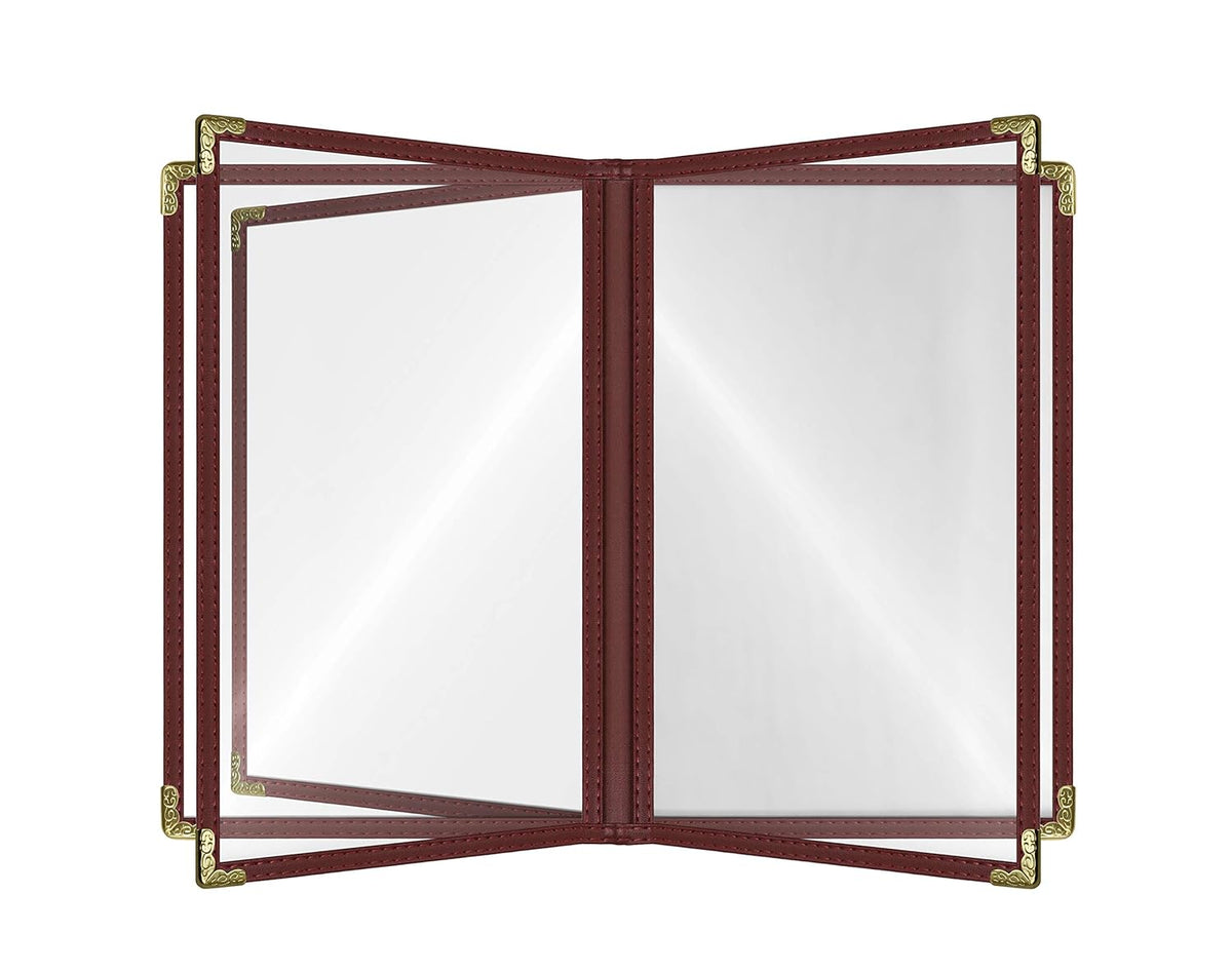 Goodsmart Restaurant Menu Covers – 25 Pack Burgundy 10-View 8.5" x 11" Cafe Menu Holders