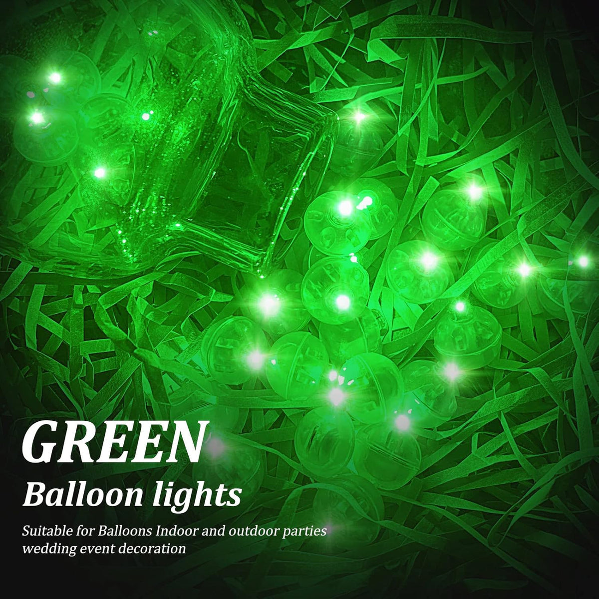50pcs LED Green Balloon Lights, Round LED Mini Lights for Paper Lantern Balloon Birthday Party