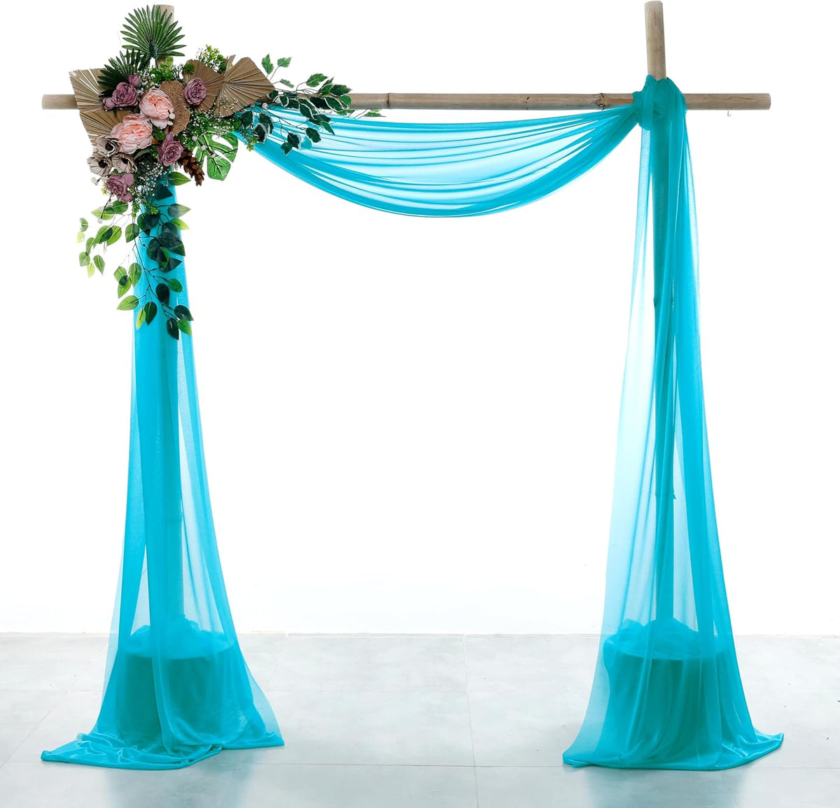 VDS Pack of 1 Panel (30 Inch X 40 Feet) Wedding Arch Draping Fabric Sheer Chiffon Fabric Drapery