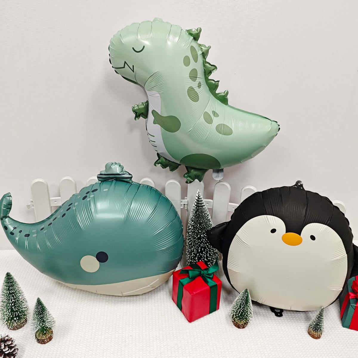 2PCS Matte Dinosaur Animal Balloons Cute inflatable dinosaur Foil Balloons for Dinosaur themed