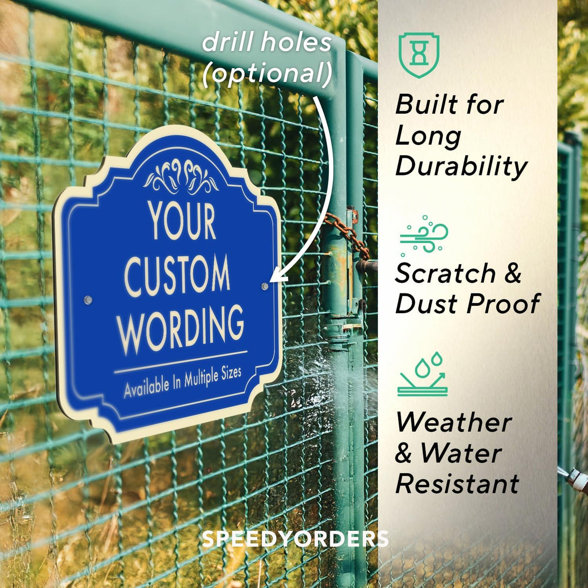 Custom Decorative Outdoor Metal Sign, Personalized Aluminum Driveway Waterproof Sign Made in USA