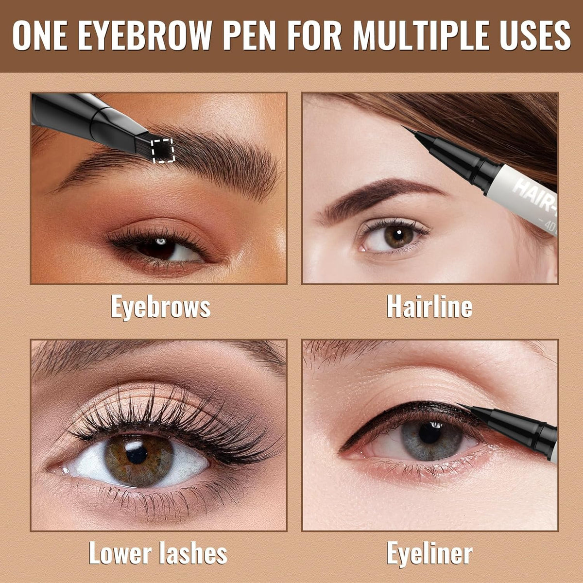 iMethod Eyebrow Pen - Eyebrow Pencil,2-in-1 Eyeliner Dual-Ended Microblading Eyebrow Pencil Long