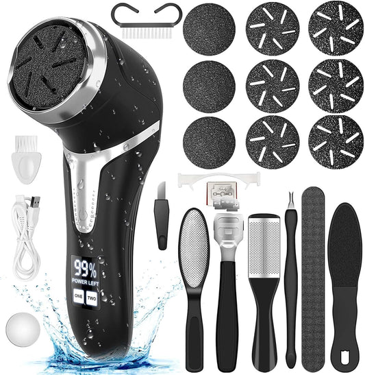 Electric Callus Remover for Feet (with Dander Vacuum), Portable Pedicure Kit Foot File Callus