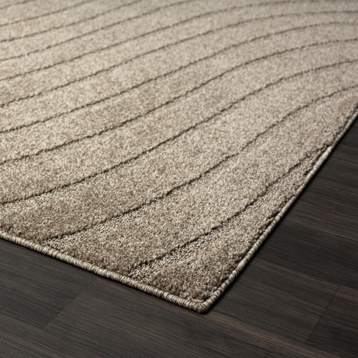 LUXE WEAVERS Modern Geometric Wave Taupe 2x3 Area Rug