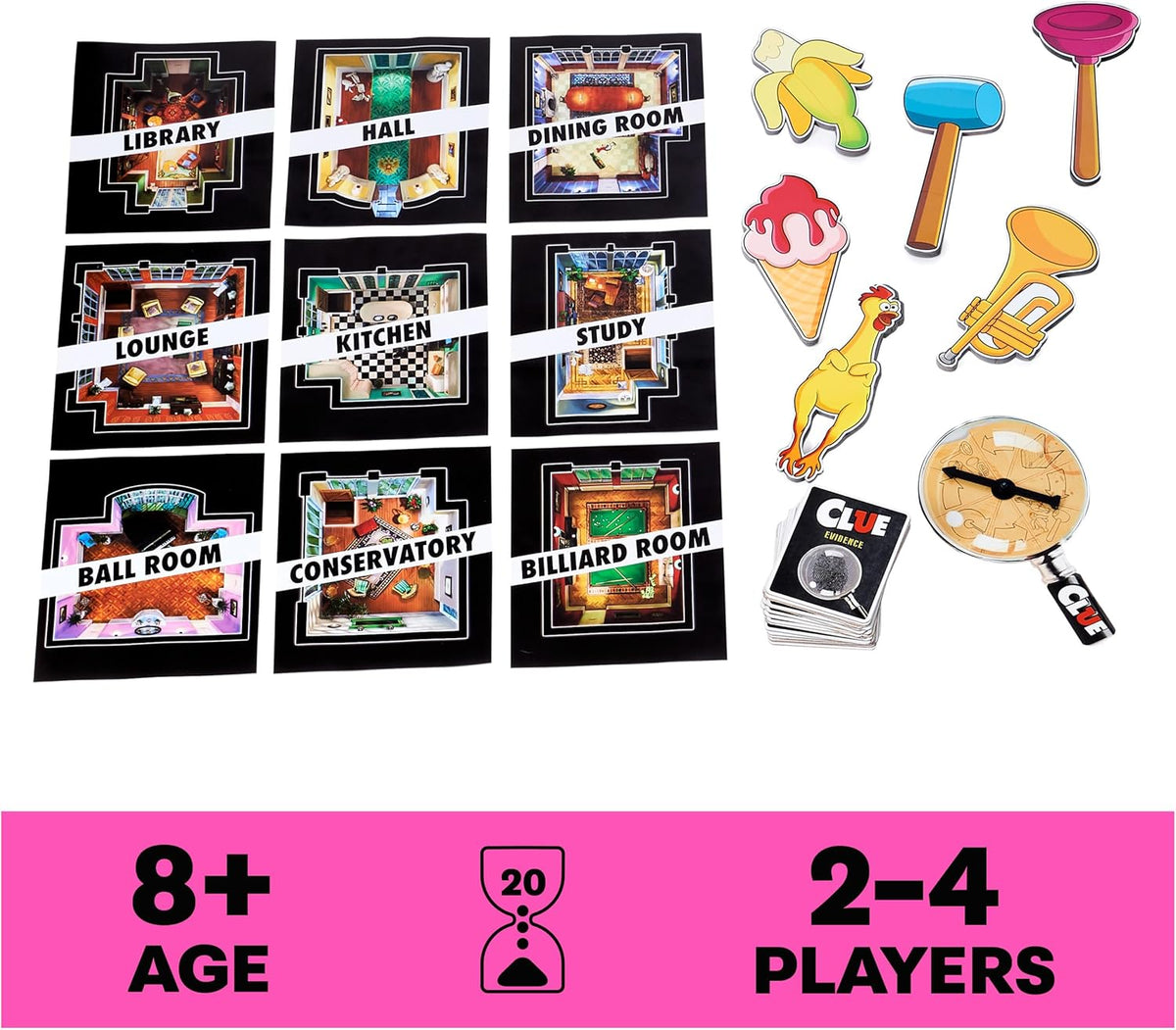 Spin Master Games, Clue Giant Edition, Family Game for Indoor & Outdoor Fun with Big Oversized
