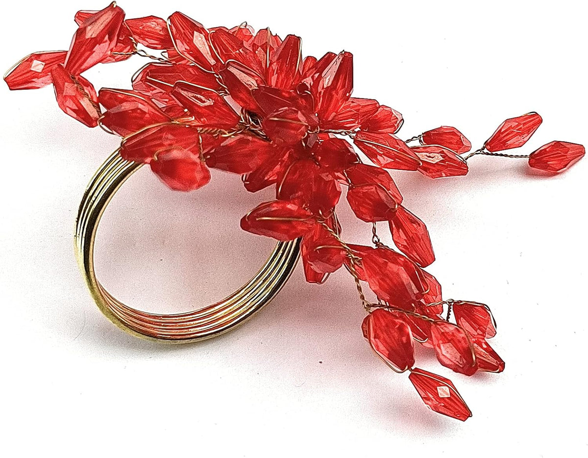 Christmas Napkin Rings Set of 6 for Dining Table Decoration Parties Everyday Metal Napkin Holder