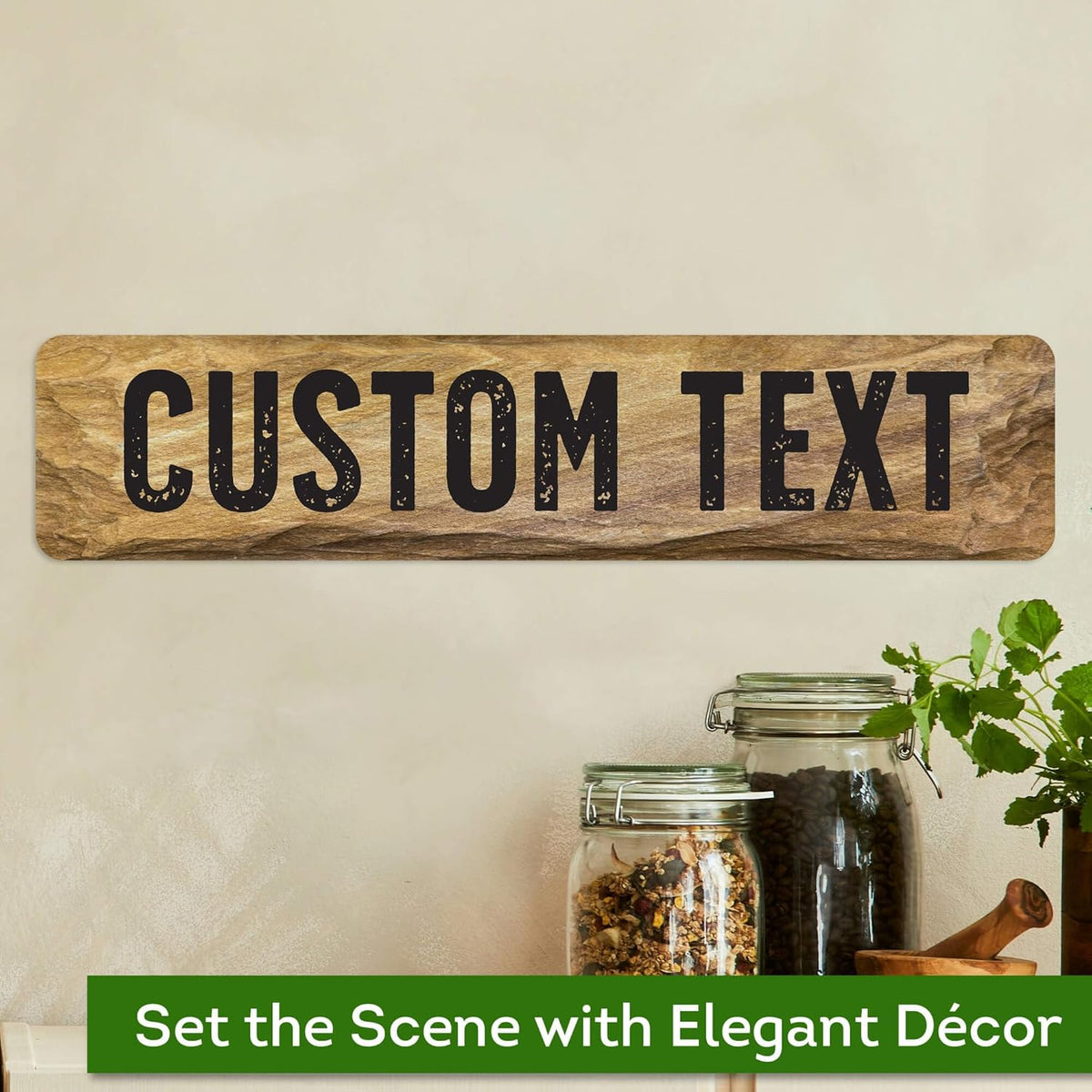 Custom Sign, Custom Street Sign, 11 Font Colors, 13 Font Styles, 4 Hole Options, 22 Sizes, 4x18
