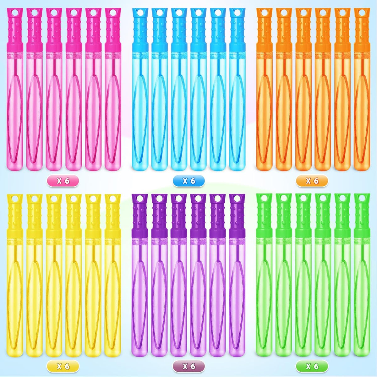 Bubble Wand, 36 Pcs Bubble Wands Bulk in 6 Colors, Bubble Party Favors for Kids, Summer Toys