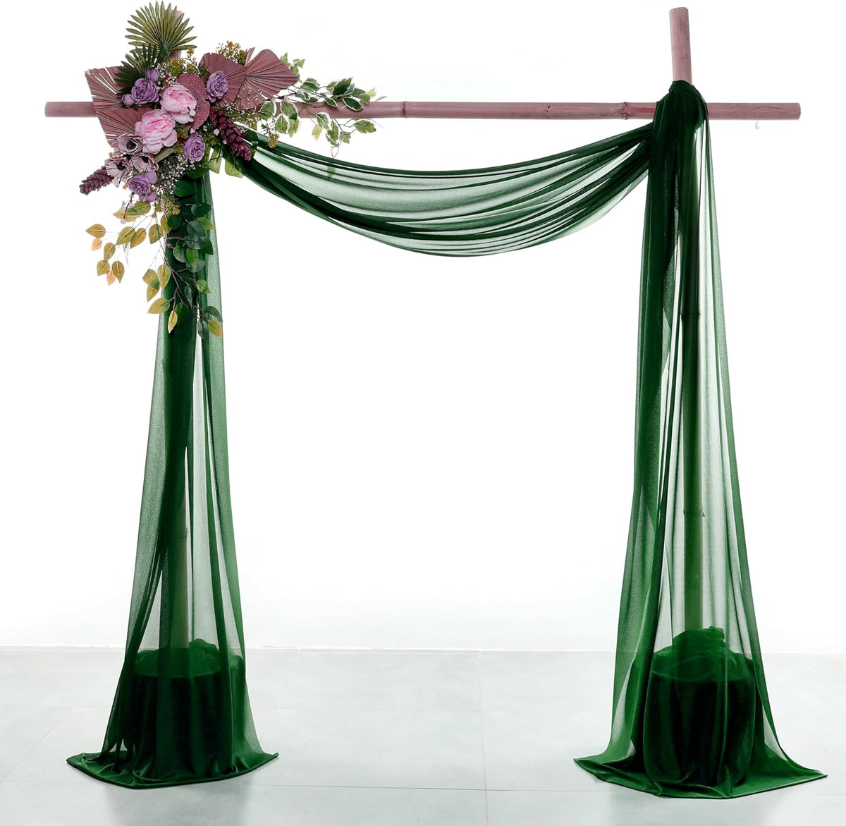 VDS Pack of 2 Panel (30 Inch X 40 Feet) Wedding Arch Draping Fabric Sheer Chiffon Fabric Drapery