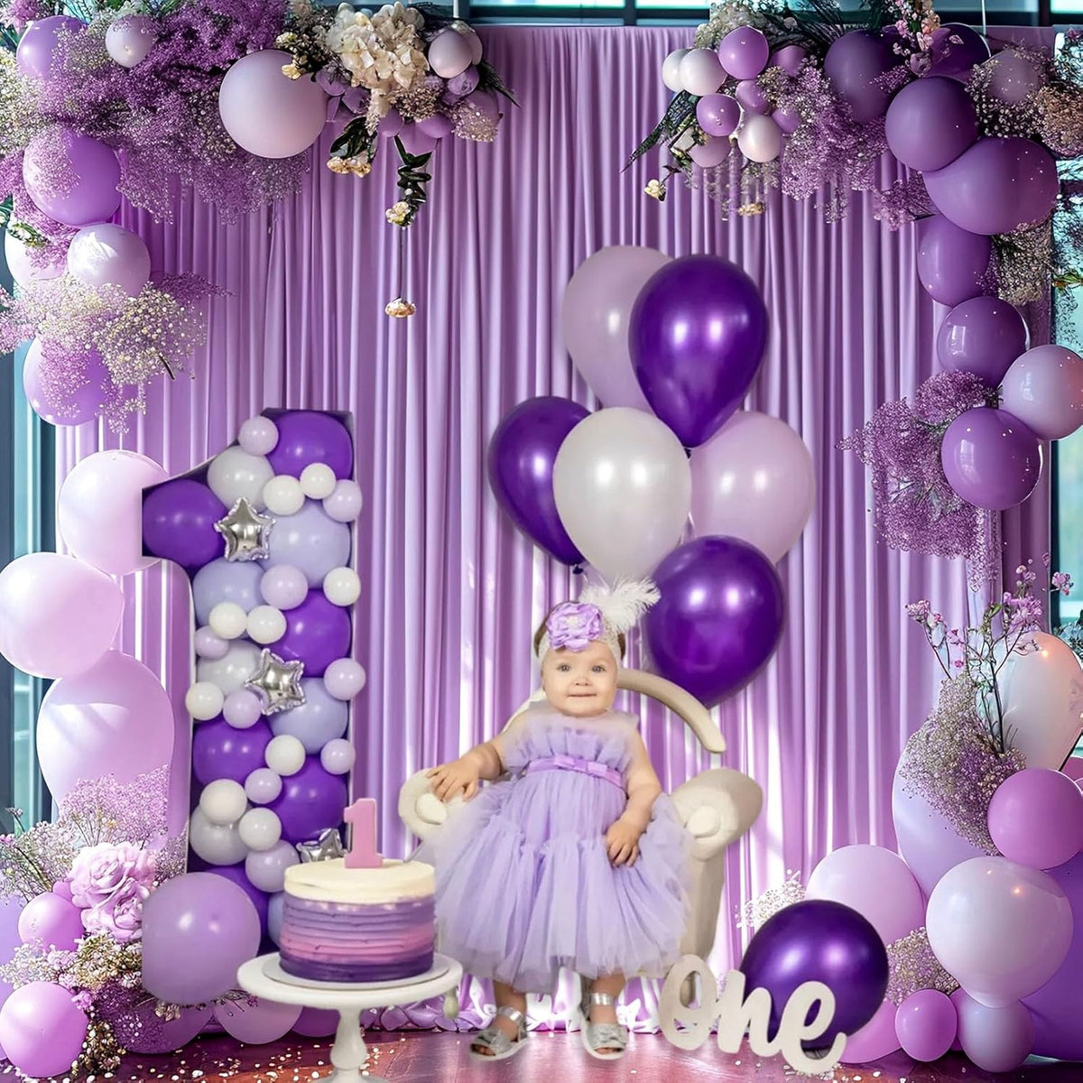 10 x 10 Feet Light Purple Backdrop Curtain for Partie, Background Curtains for Photoshoot