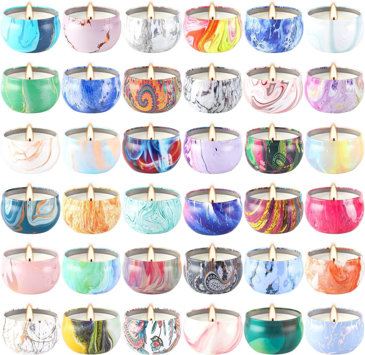 36 Pack Scented Candles Set for Home, Relaxing Stress Relief, Aromatherapy - Natural Soy Wax and