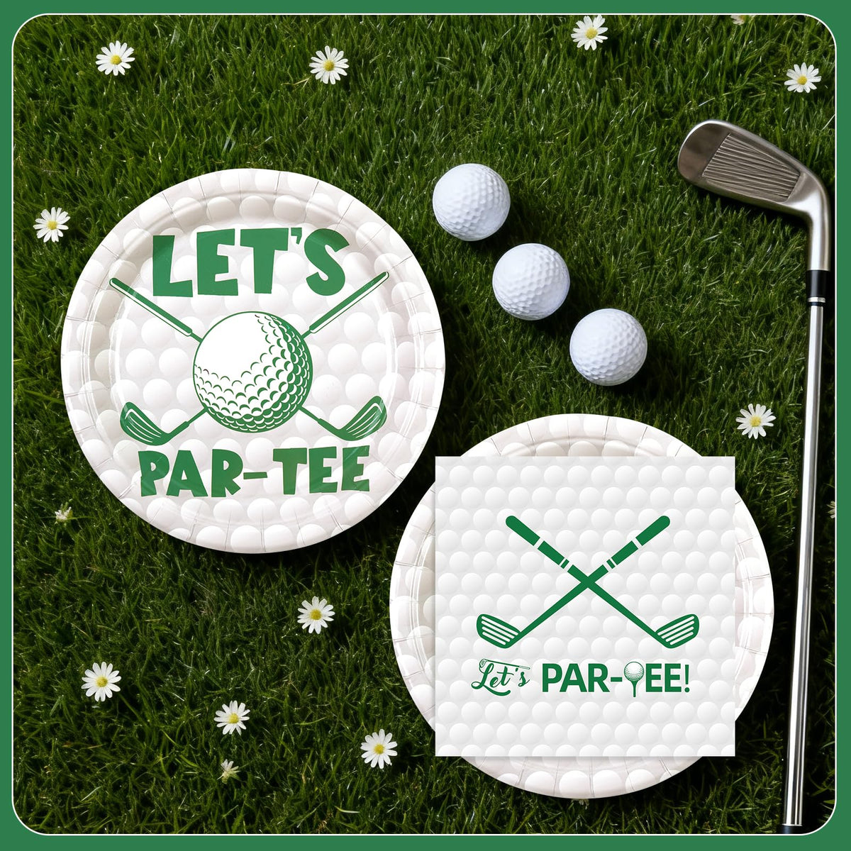 HFBOBP 50pcs Golf Paper Plates and Napkins Party Decorations