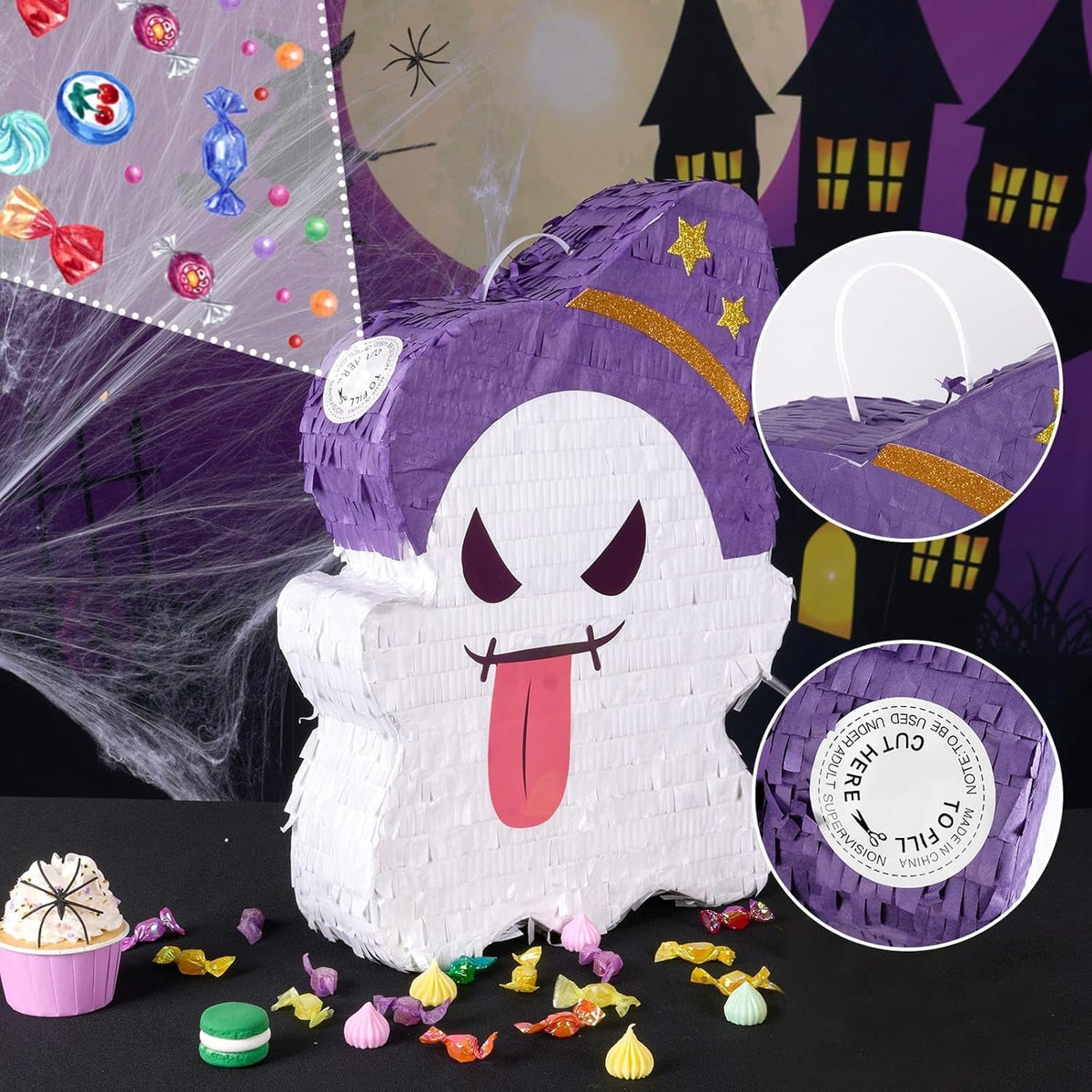 WERNNSAI Halloween Ghost Pinata - Halloween Ghost Party Games Decorations for Kids Baby Hallo-ween