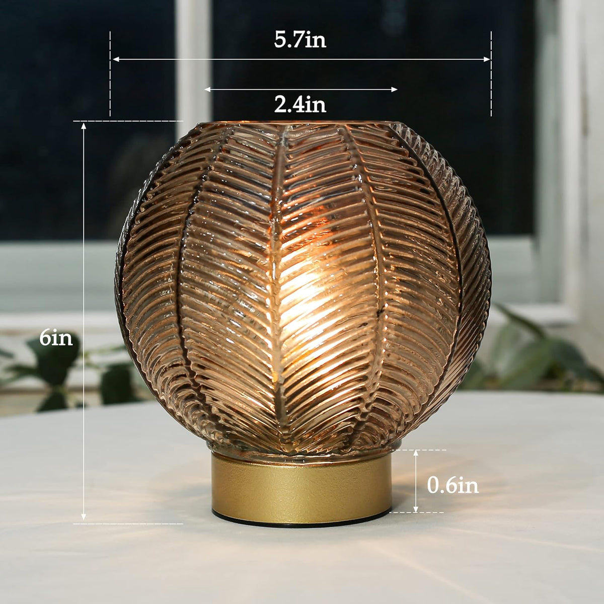 Battery Operated Lamp with Timer, Cordless Table Lamps with Bulb, Battery Powered Light, Small