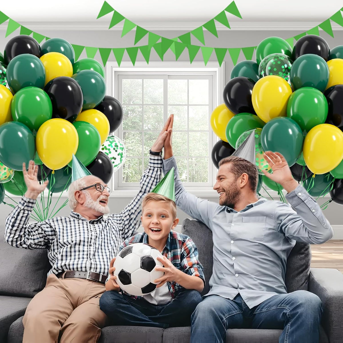 60pcs Tractor Balloons 12inch with Black Green and Yellow Balloons for Baby Shower Farm Tractor