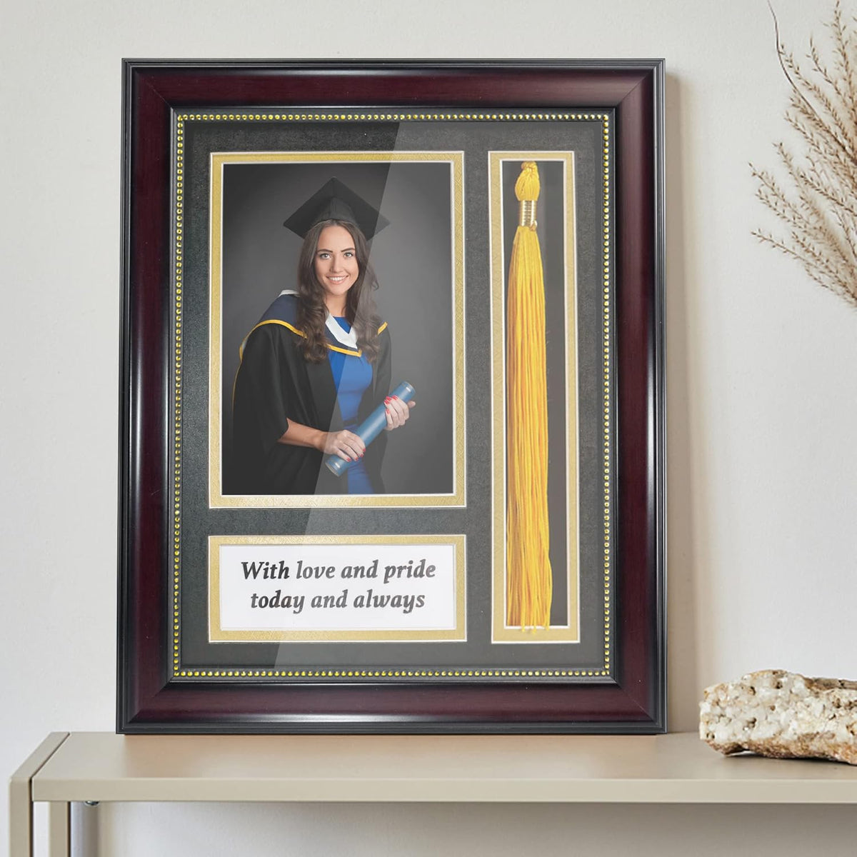 GraduationMall Graduation Photo Shadow Box Frame with Tassel Holder for 5x7 Pictures,Real