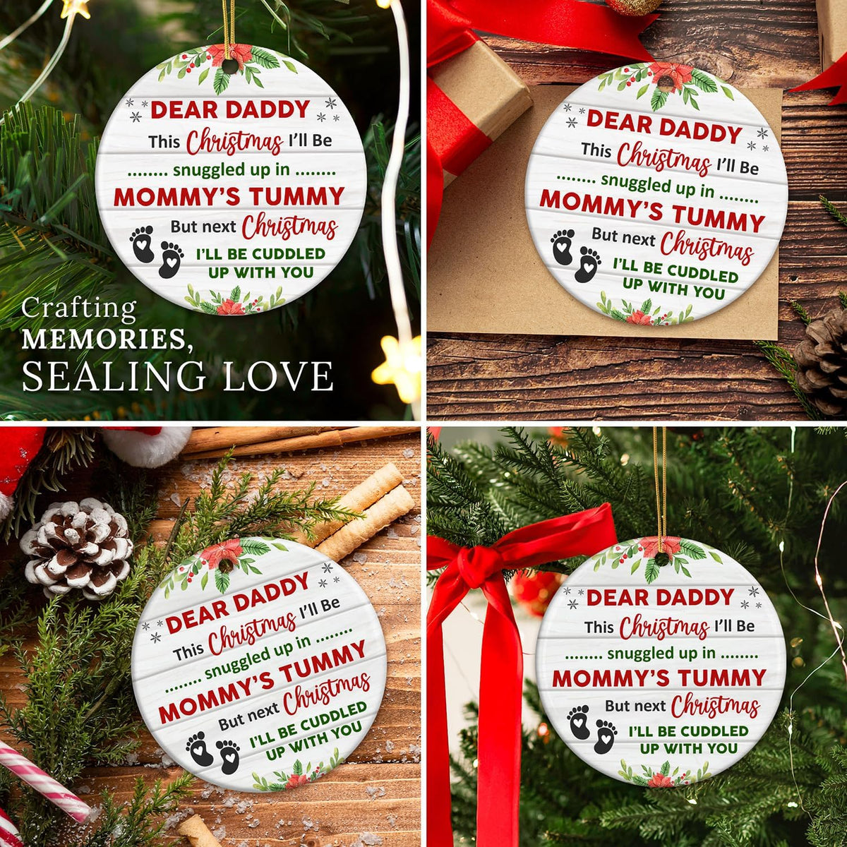 HEXMOZ First Time Dad Gifts - New Dad Gifts - Bumps First Christmas Ornament - Pregnancy