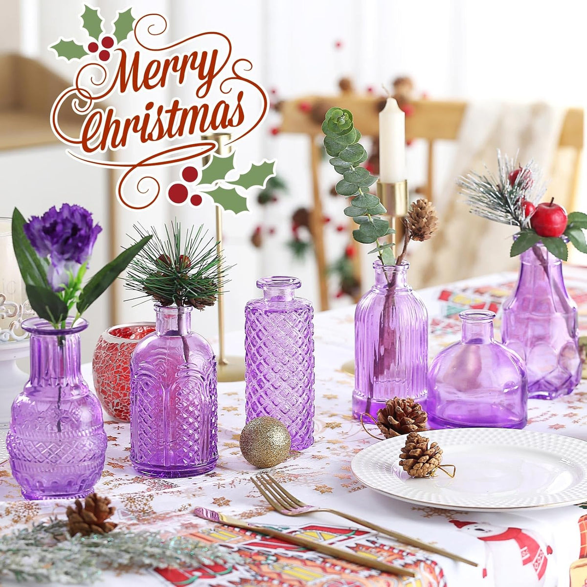 Bud Vases for Centerpieces Wedding,Flower Vases in Bulk for Rustic Home Decor,Small Vases for