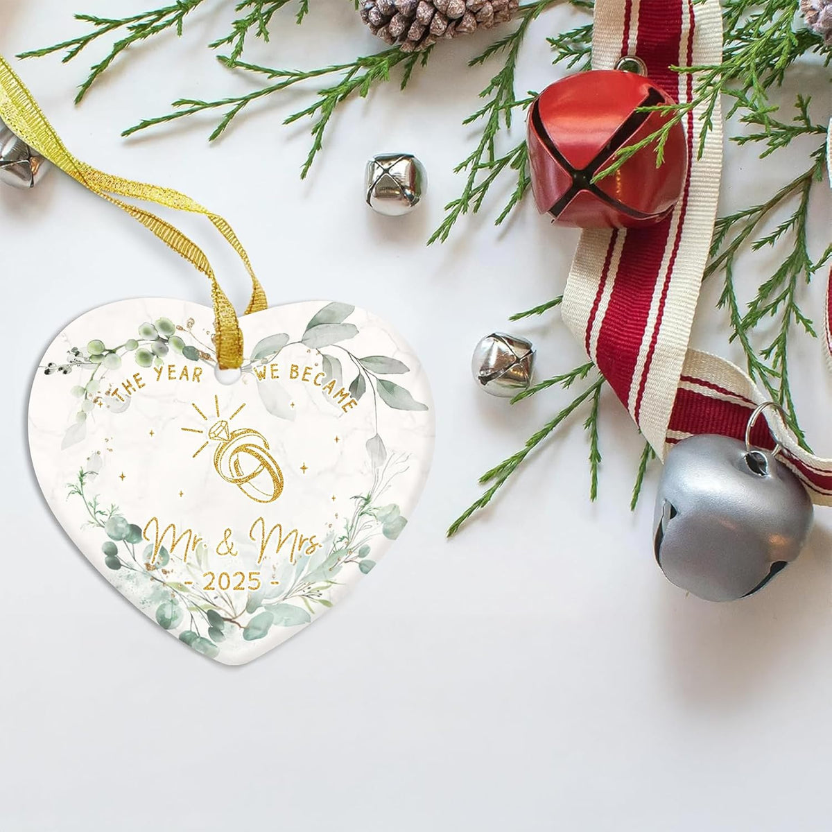 GOSSBY Wedding Ornament 2025 - The Year WE Became MR MRS - 2025 Wedding Gift for Couple - Bridal