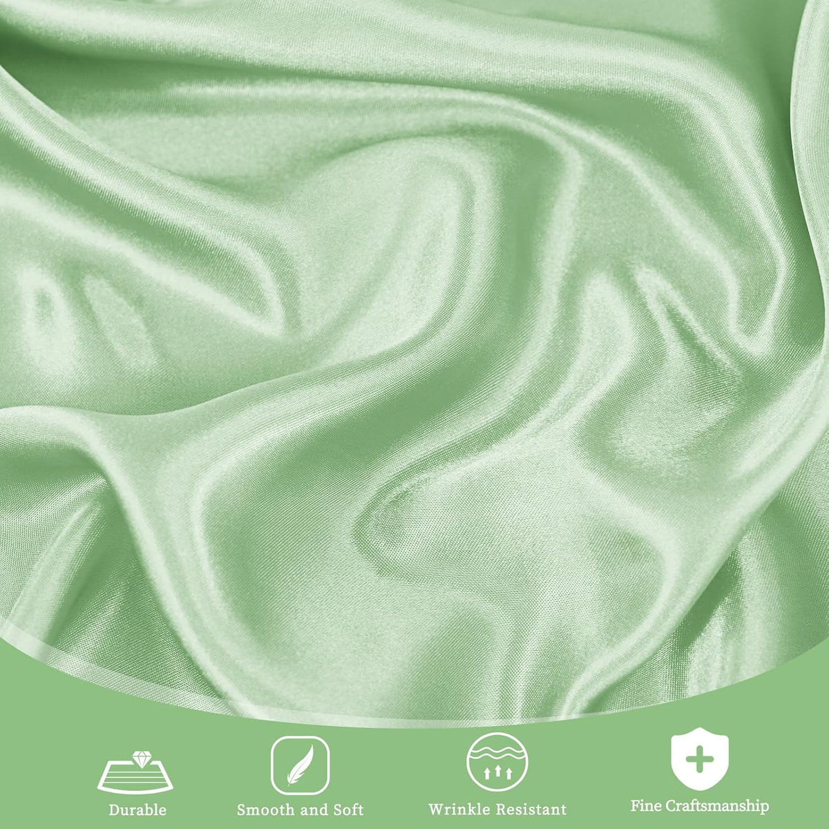 fani 12 Pack 120 Inch Sage Green Satin Tablecloth - Silky Round Tablecloth Overlay Smooth Fabric