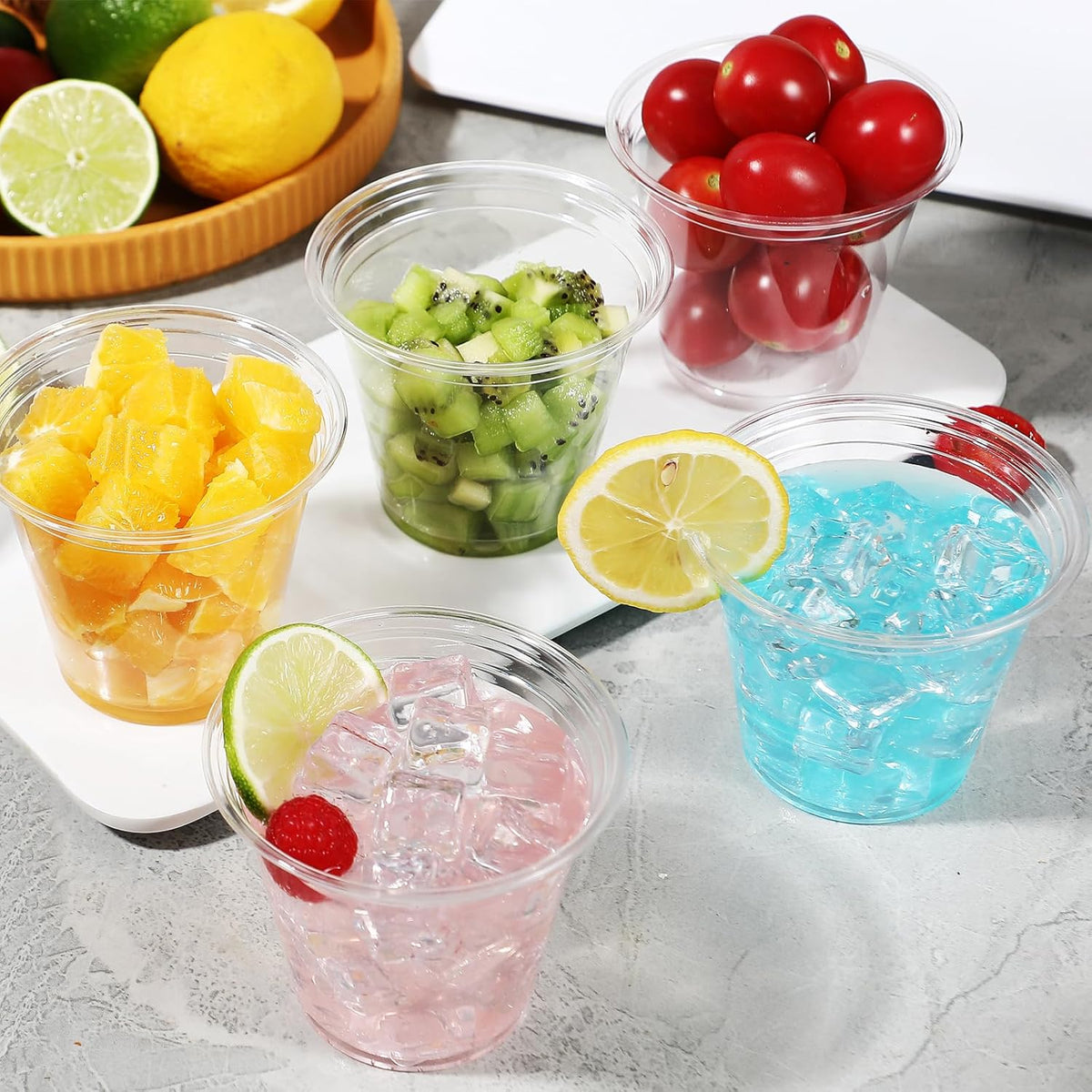 500 Pack 9 oz Clear Plastic Cups, Thickened Disposable Drink Clear Cups for Party, Higher Heat