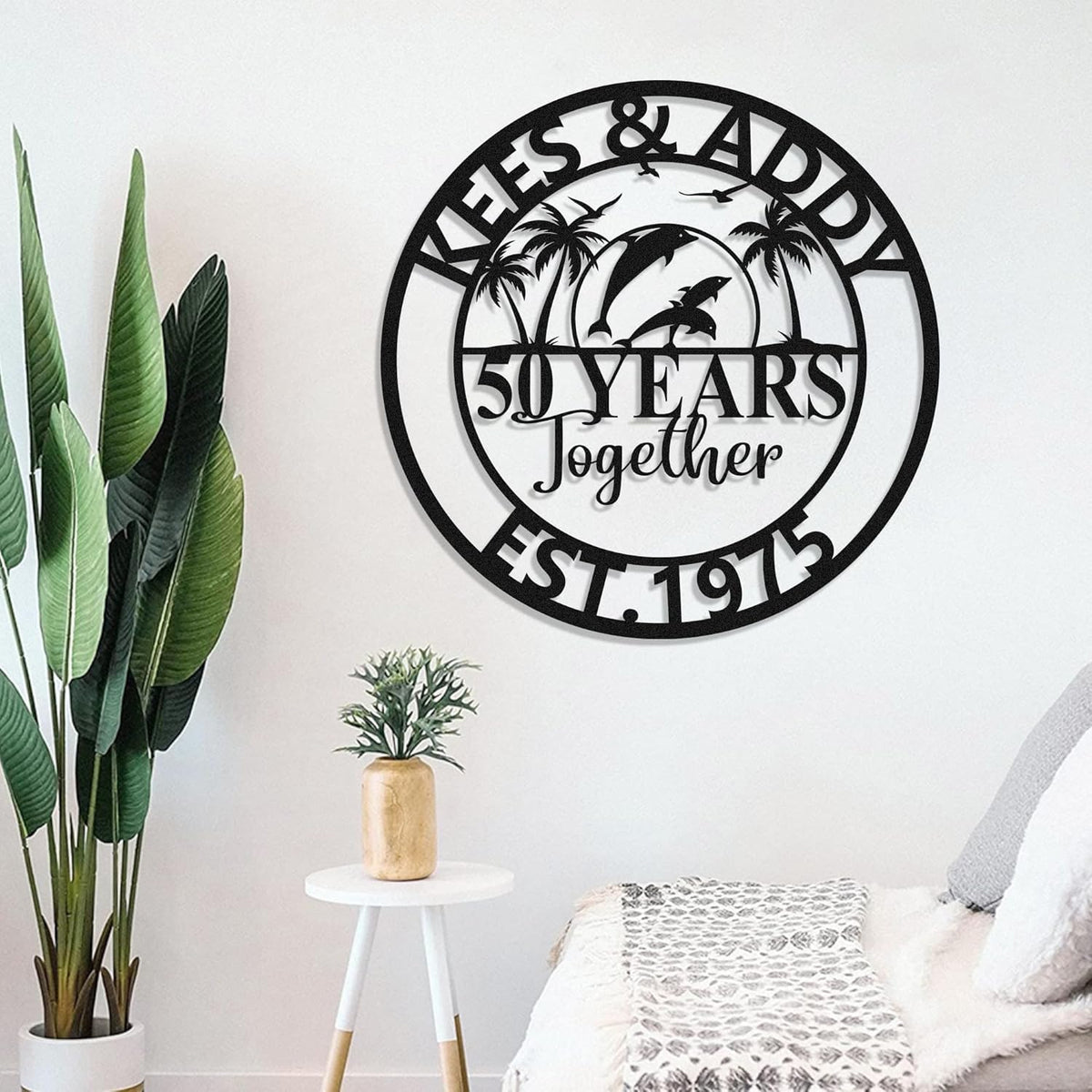Personalized 50th Wedding Anniversary Sign Gifts for Parents Custom Metal Anniversary Sign