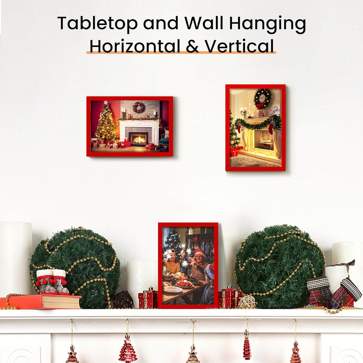 upsimples 5x7 Picture Frame Set of 3, Made of High Definition Glass for 5 x 7, Wall and Tabletop