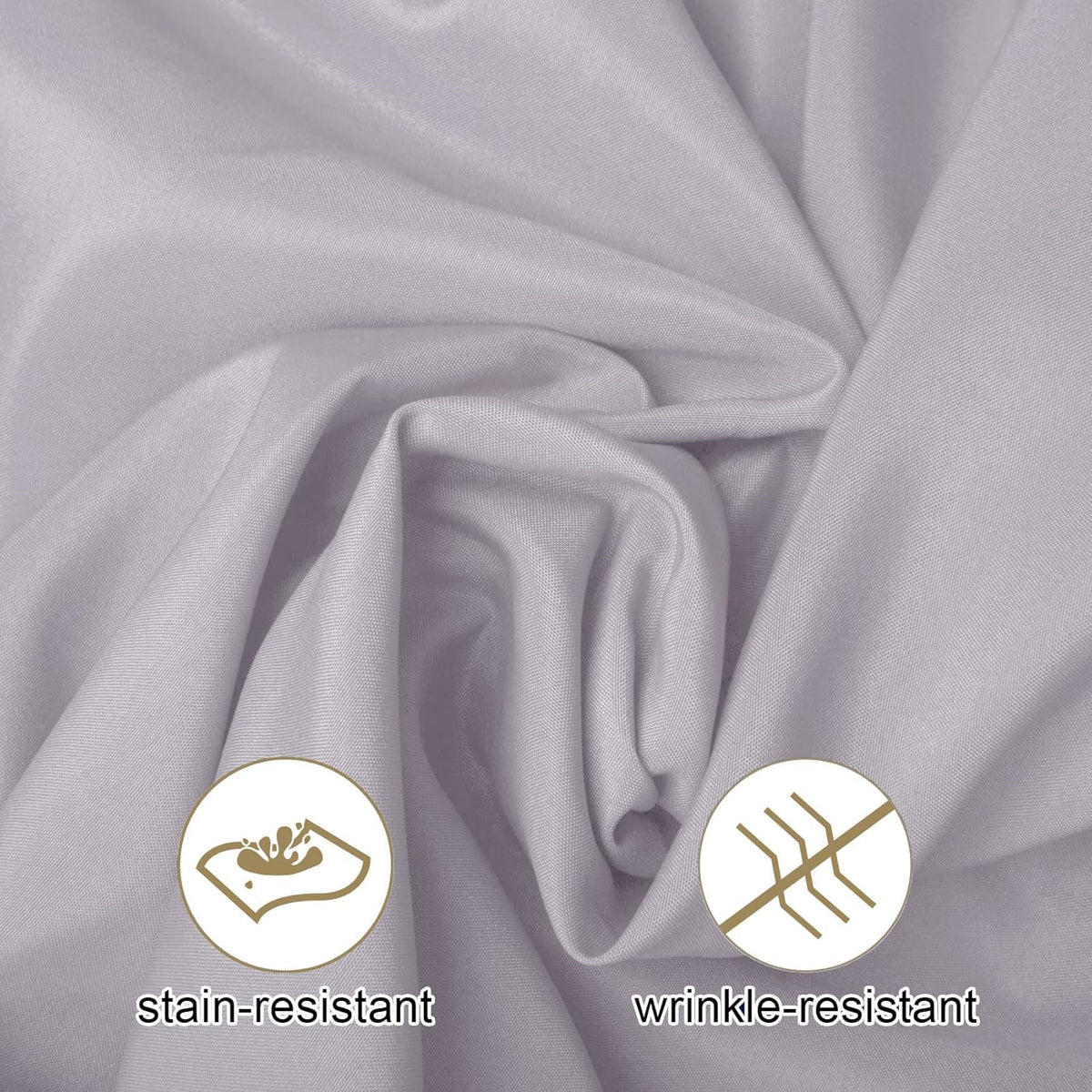 Ascoza 2pack 132 Inch Silver Round Tablecloth in Washable Polyester Fabric for