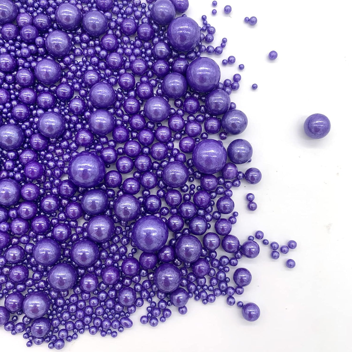 Weraru Edible Purple Pearl Sugar Sprinkles Candy Mixing Size Baking Edible Cake Decorations Cupcake