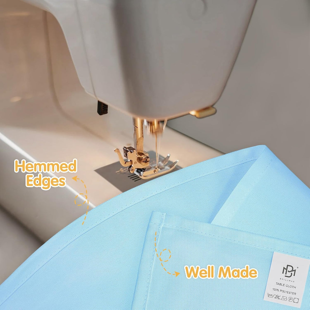 BRILLMAX 6 Pack Light Blue Tablecloths for 6 Foot Rectangle Tables 60 x 102 Inch - 6ft Rectangular