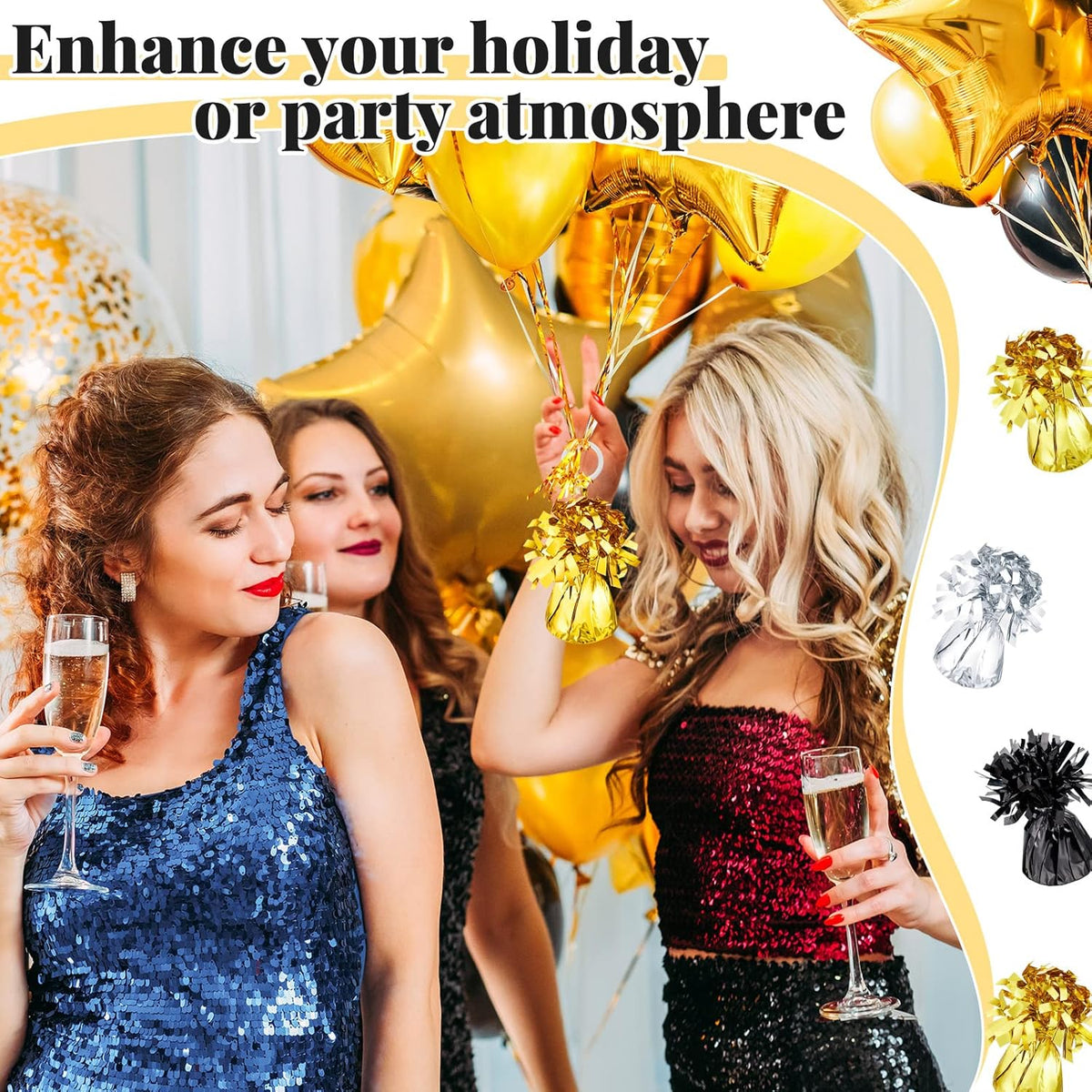 36 Pieces Metallic Balloon Weights Set Heavy Solid Balloon Weights Table Centerpiece DIY Decor for
