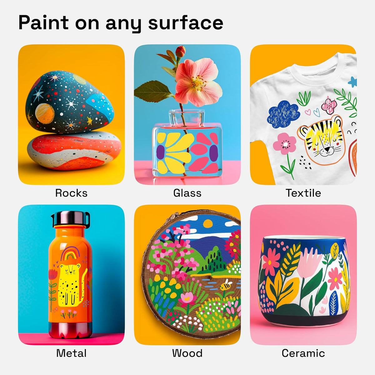 ARTISTRO Vibrant Acrylic Paint Markers for Glass, Rock, Fabric, Wood, Paper, Ceramic, Canvas & More