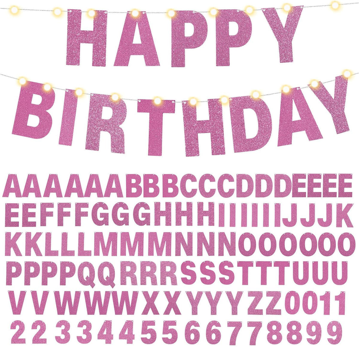 TaoBary 112 Pcs DIY Letter Custom Banner Glitter Customizable Banner Kit Including 107 Letters and