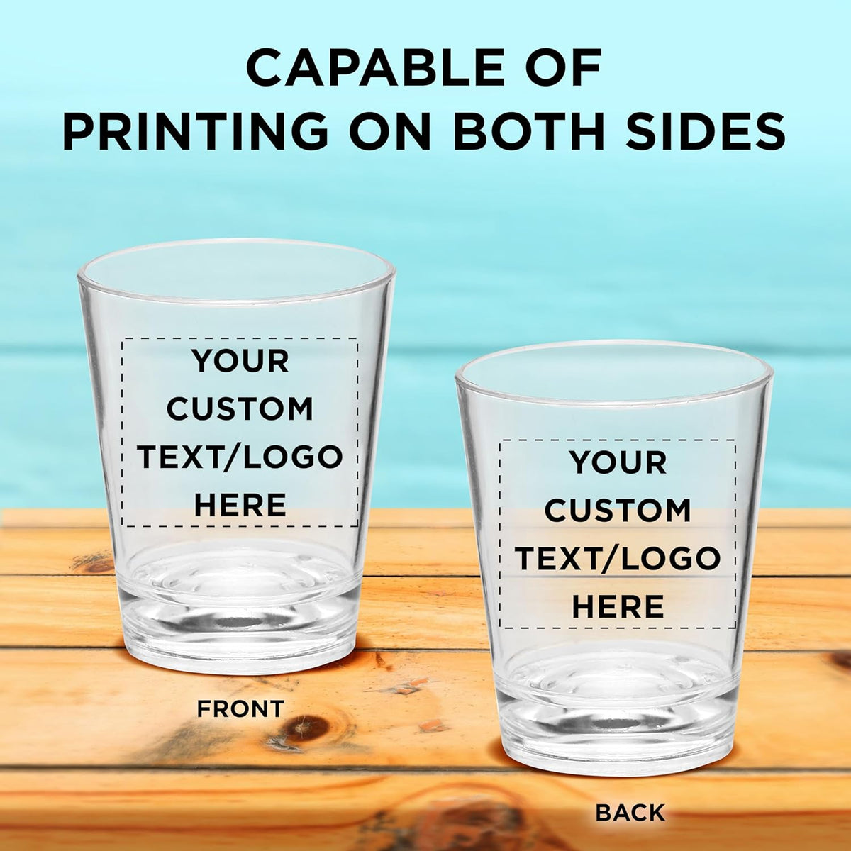 Custom Translucent Plastic Shot Glasses 1.5 oz. Set of 100, Personalized Bulk Pack - Acrylic, Great