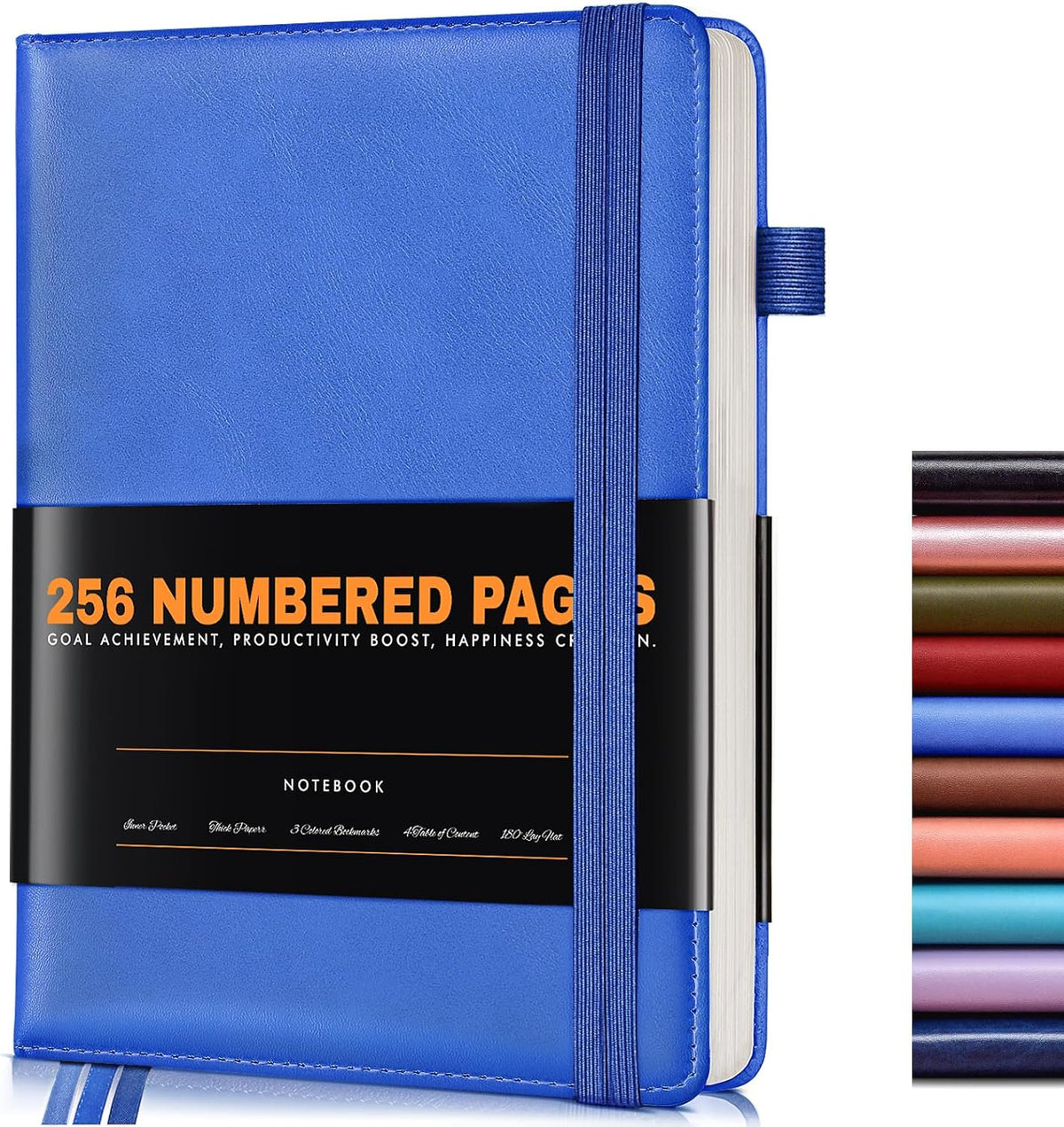 Lined Journal Notebook for Women Men, 256 Numbered Pages Hardcover Leather Journals for Writing, A5