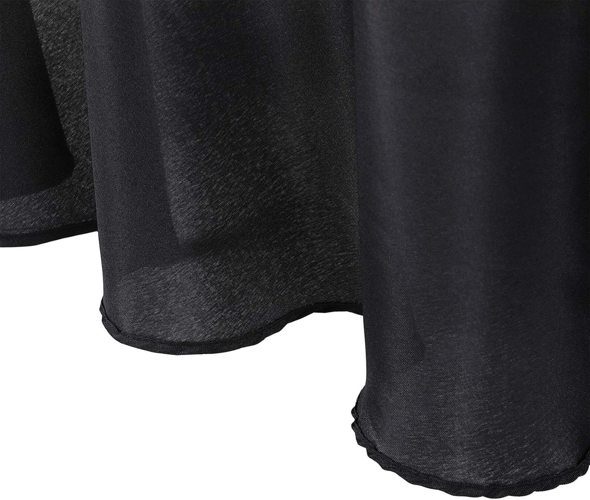 Ascoza 6pack 70 Inch Black Round Tablecloth in Polyester Fabric for