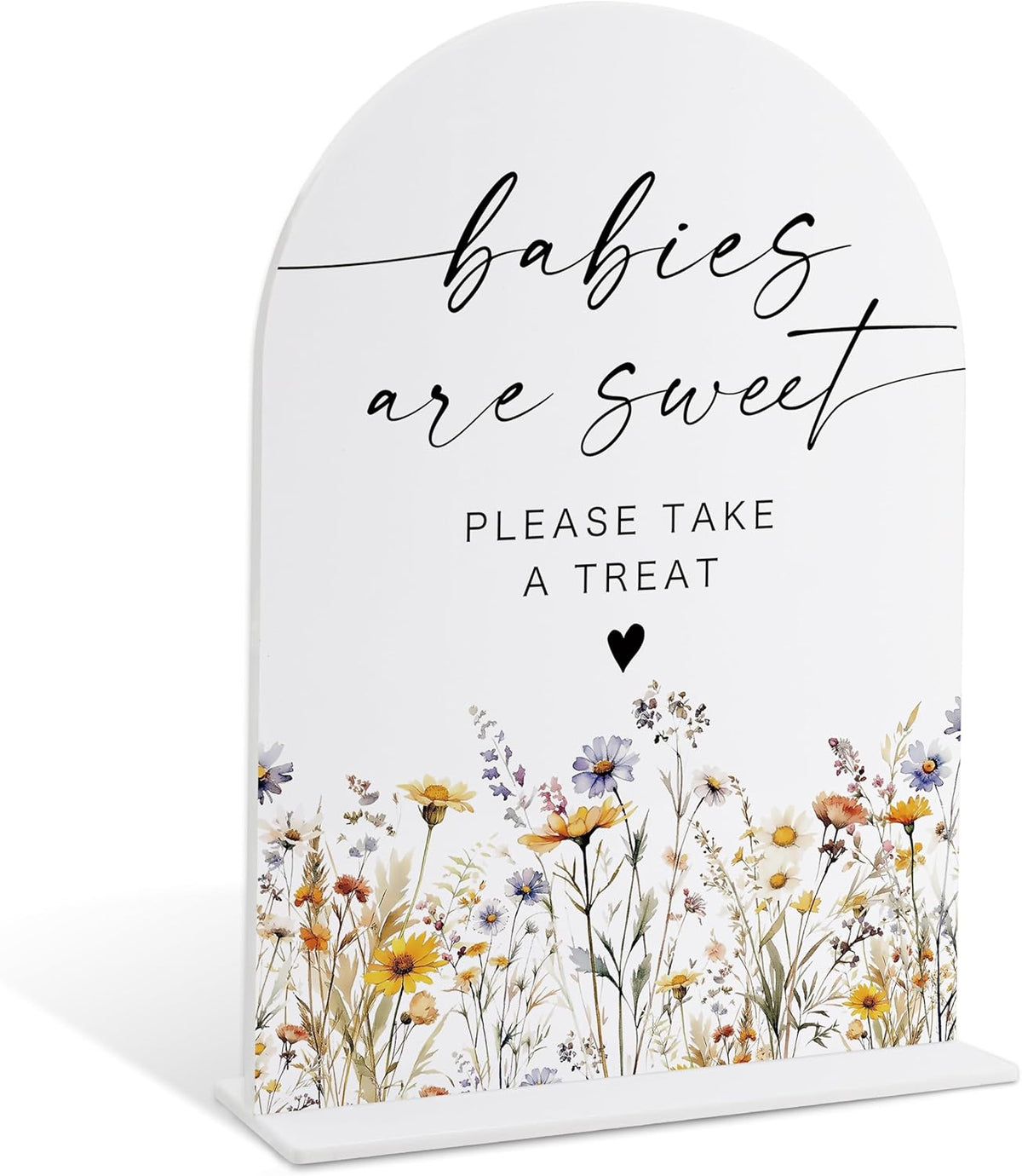 Acrylic Table Signs, Boho Floral Babies are Sweet Please Take a Treat Sign, Baby Shower Table