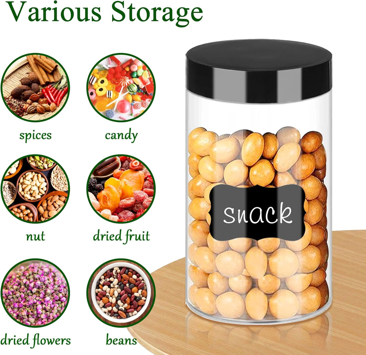 Plastic Jars with Lids 6OZ 42PCS Small Empty Slime Cosmetics Containers Clear Gift Food Jars Round