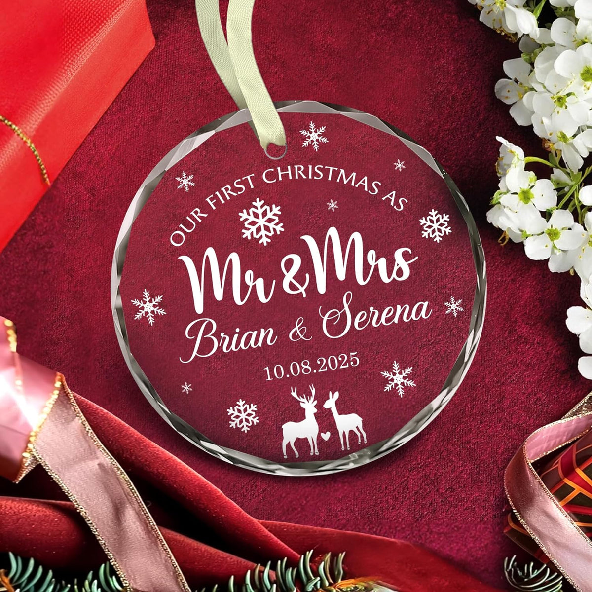 Personalized Our First Christmas As Mr Mrs Christmas Ornament - Ornaments Wedding Gifts For Couples