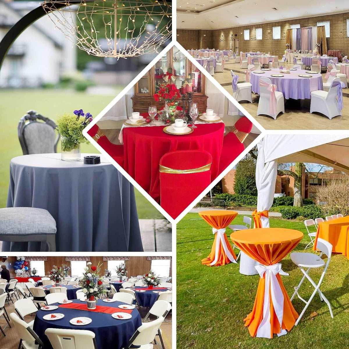 Efavormart Round Tablecloth, 90 Inch Stain & Wrinkle Resistant Washable Table Cloth, Decorative