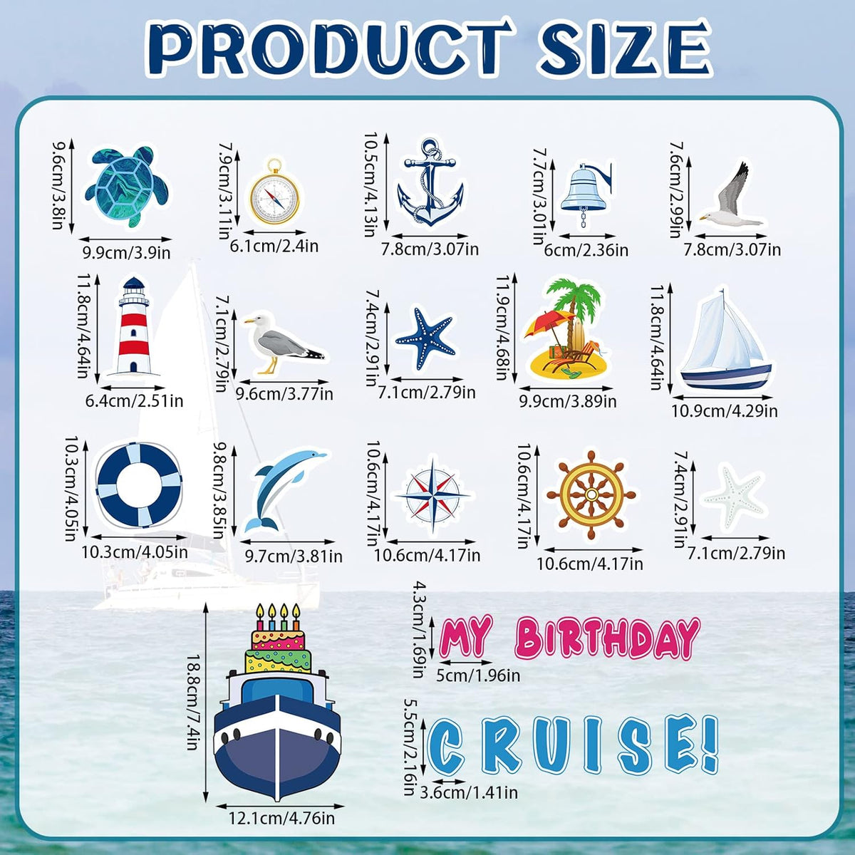 Xuhal 25 Pcs Birthday Cruise Door Magnets Decorations Funny Cruise Ship Door Magnets Magnetic