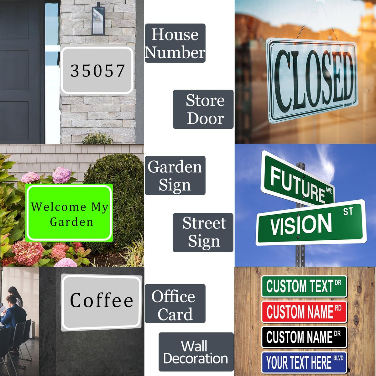 Custom Sign, Personalized Metal Signs with Your Text, Photo, Customized Signs for Office Business