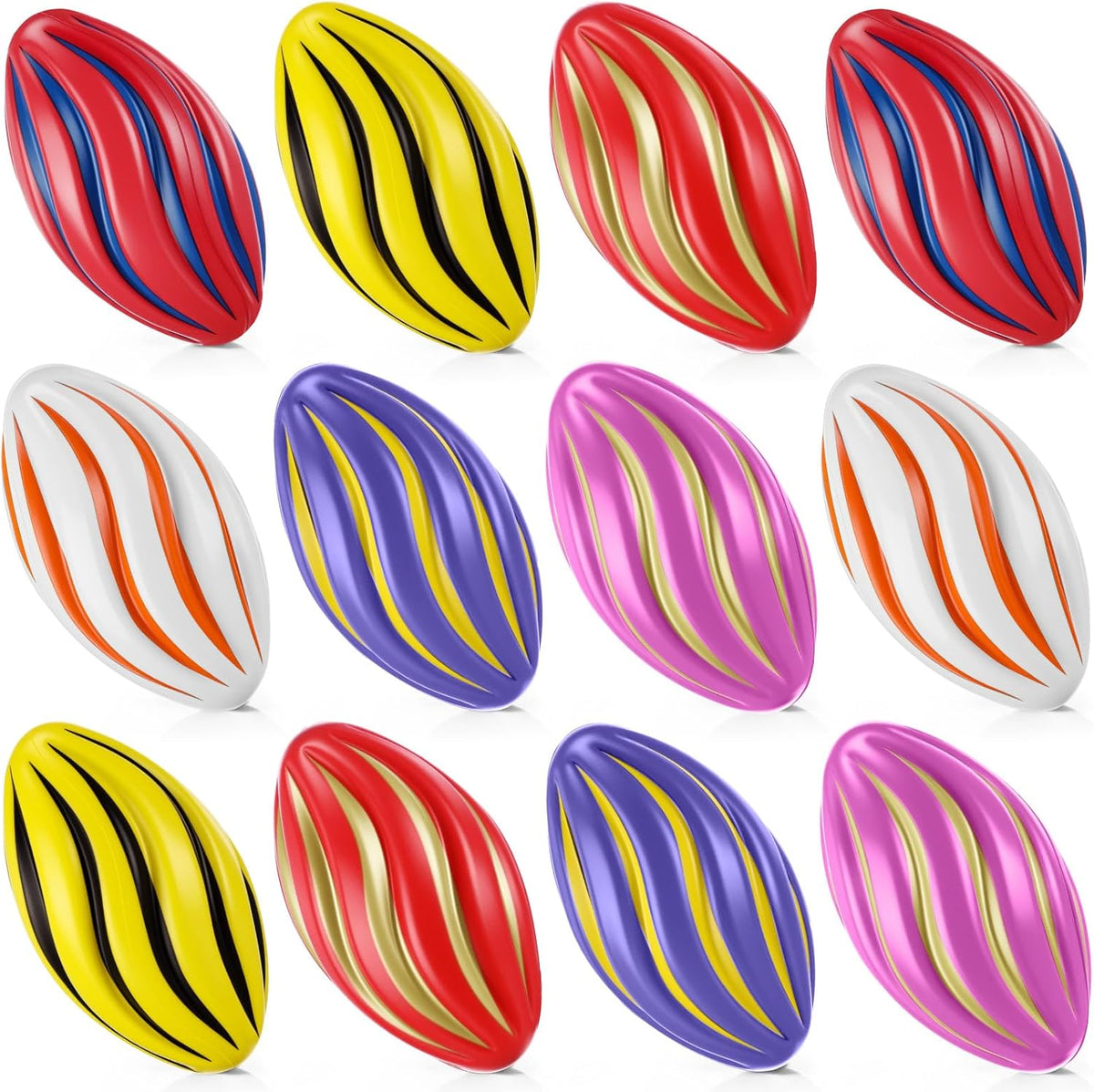 Jerify 12 Pcs Mini Foam Footballs for Kids Students 7 Inch Small Spiral Football Toys Easy Grip