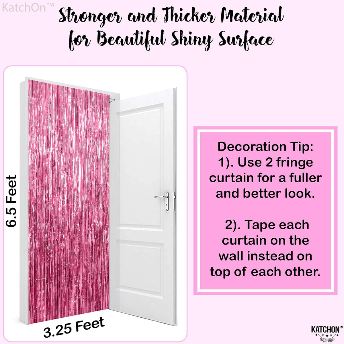 KatchOn, Pink Streamers for Pink Party Decorations - Pack of 2 | Fringe Backdrop for Birthday