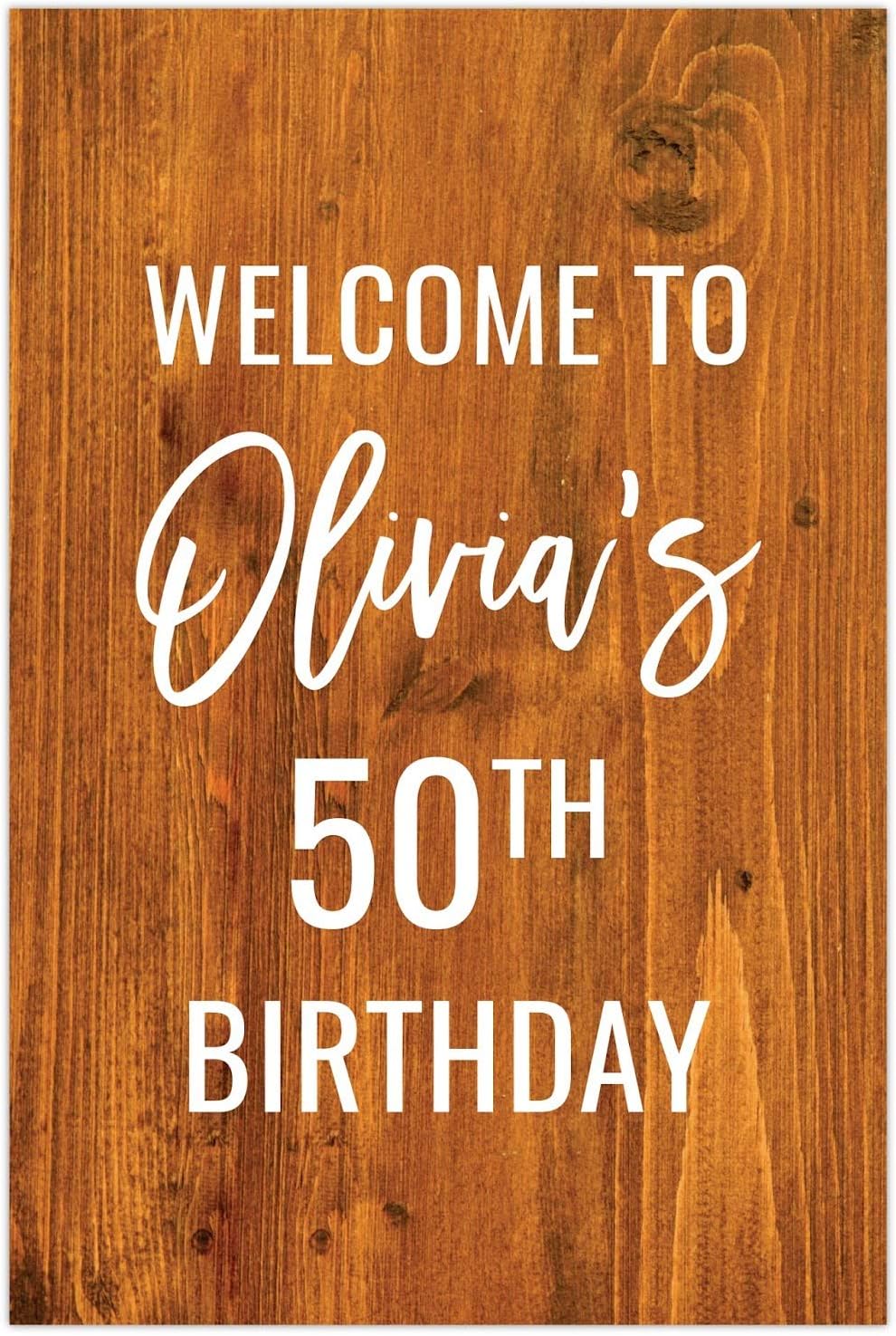 Andaz Press Personalized Extra Large Birthday Easel Board Party Sign, 12x18-inch, Rustic Barn Wood