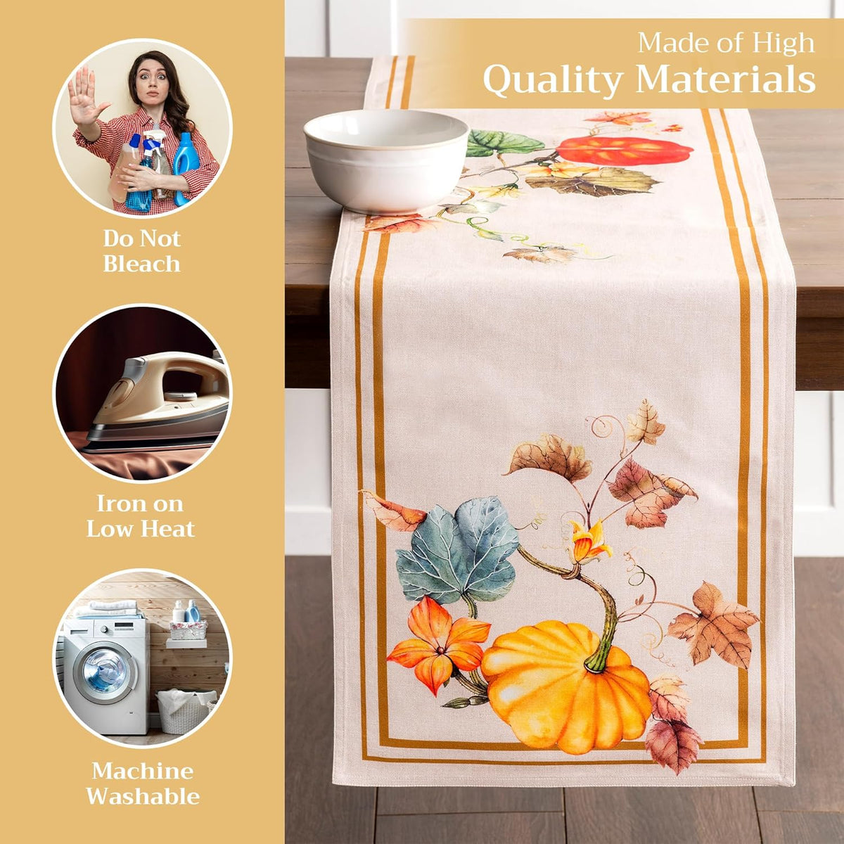 Maison d' Hermine Table Runner 100% Cotton Double Layer Table Runners 72 inches Long Decorative for