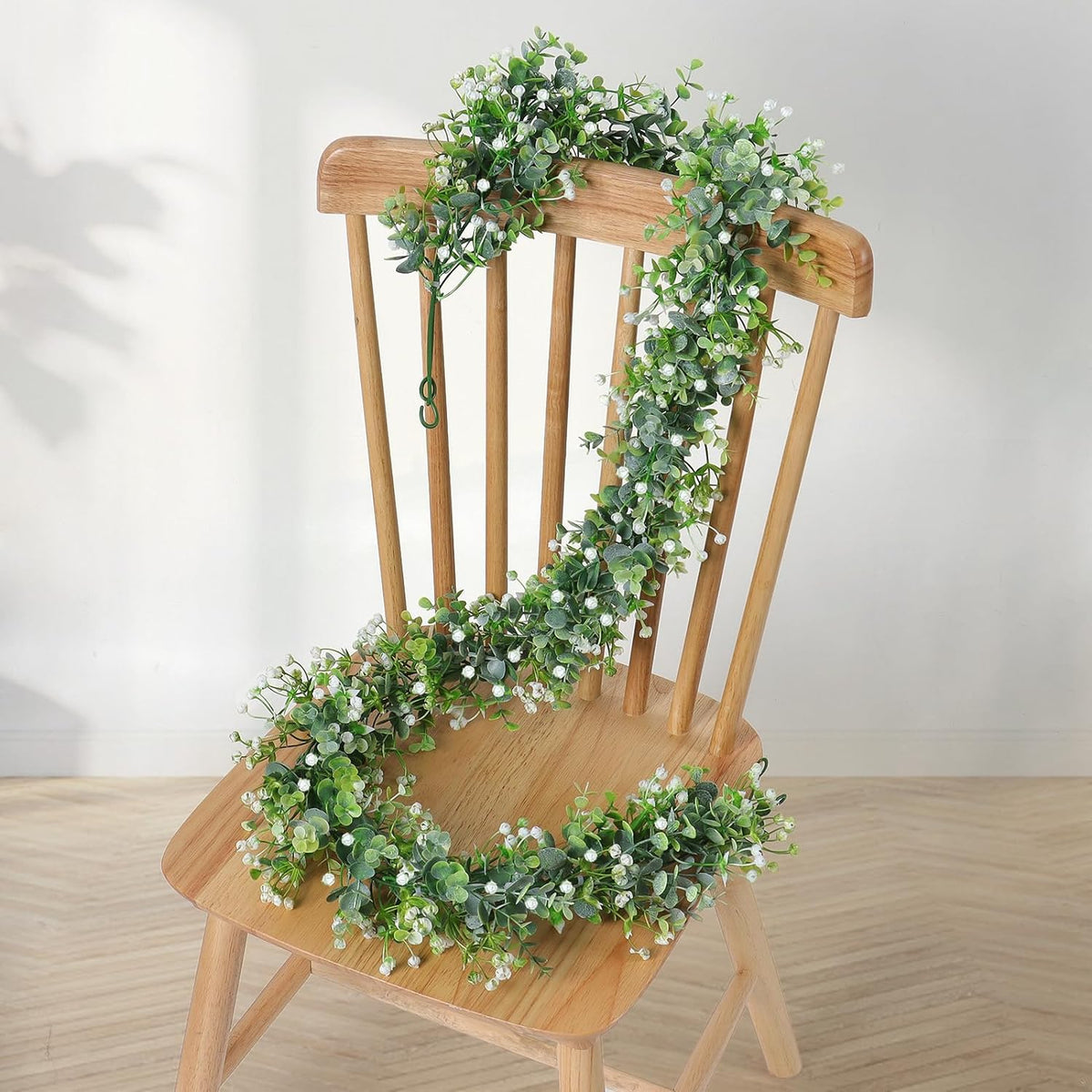 SOMYTING Artificial Eucalyptus Garland 4 Packs 6Ft Faux Eucalyptus Garlands Eucalyptus Leaves Table